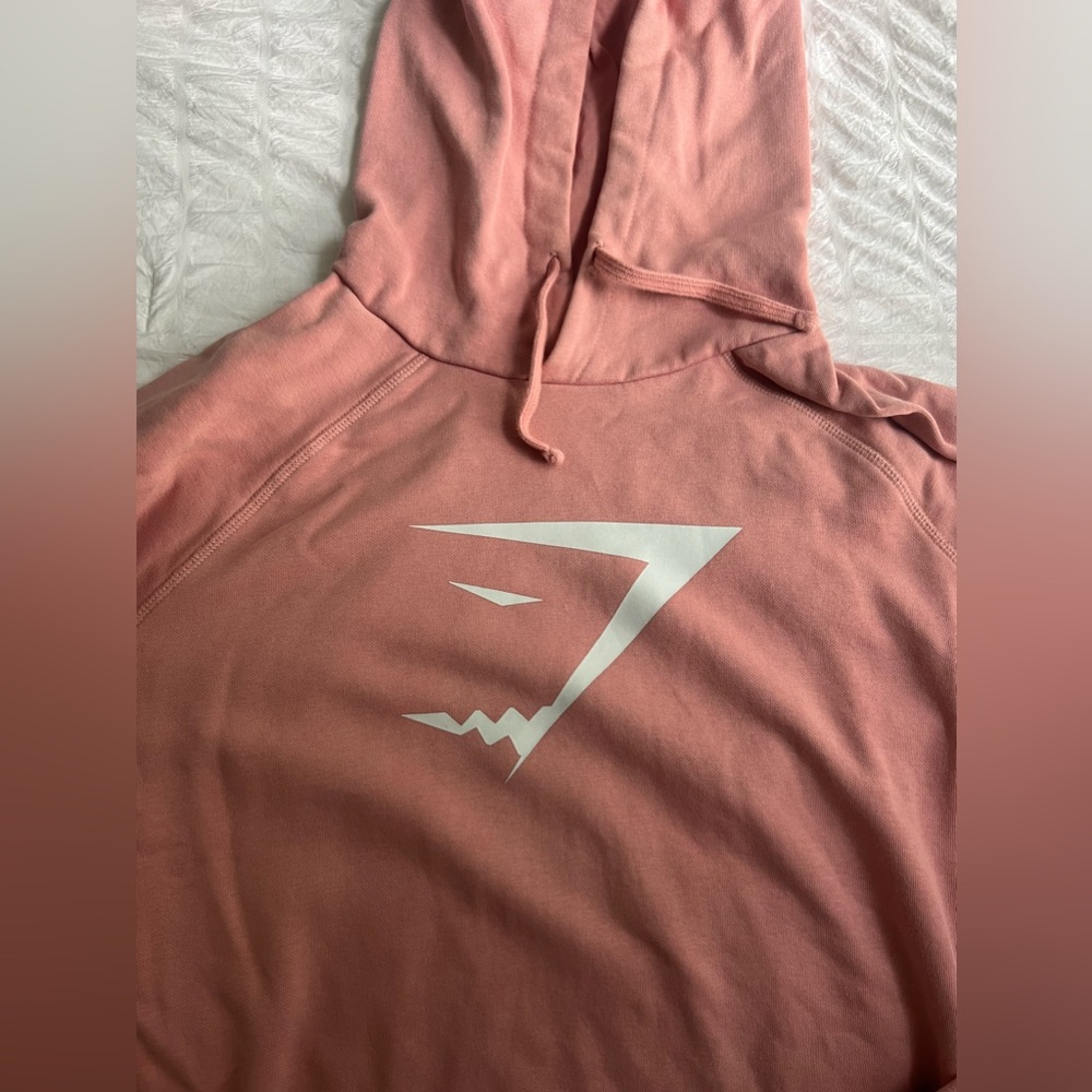 Gymshark pink and white hoodie